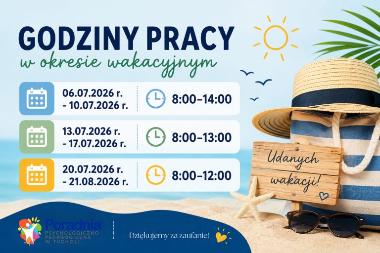 Godziny pracy poradni w okresie wakacyjnym