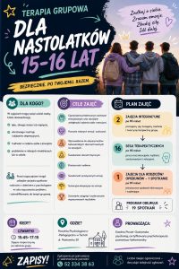 Read more about the article Ruszają zapisy na terapię grupową dla nastolatków