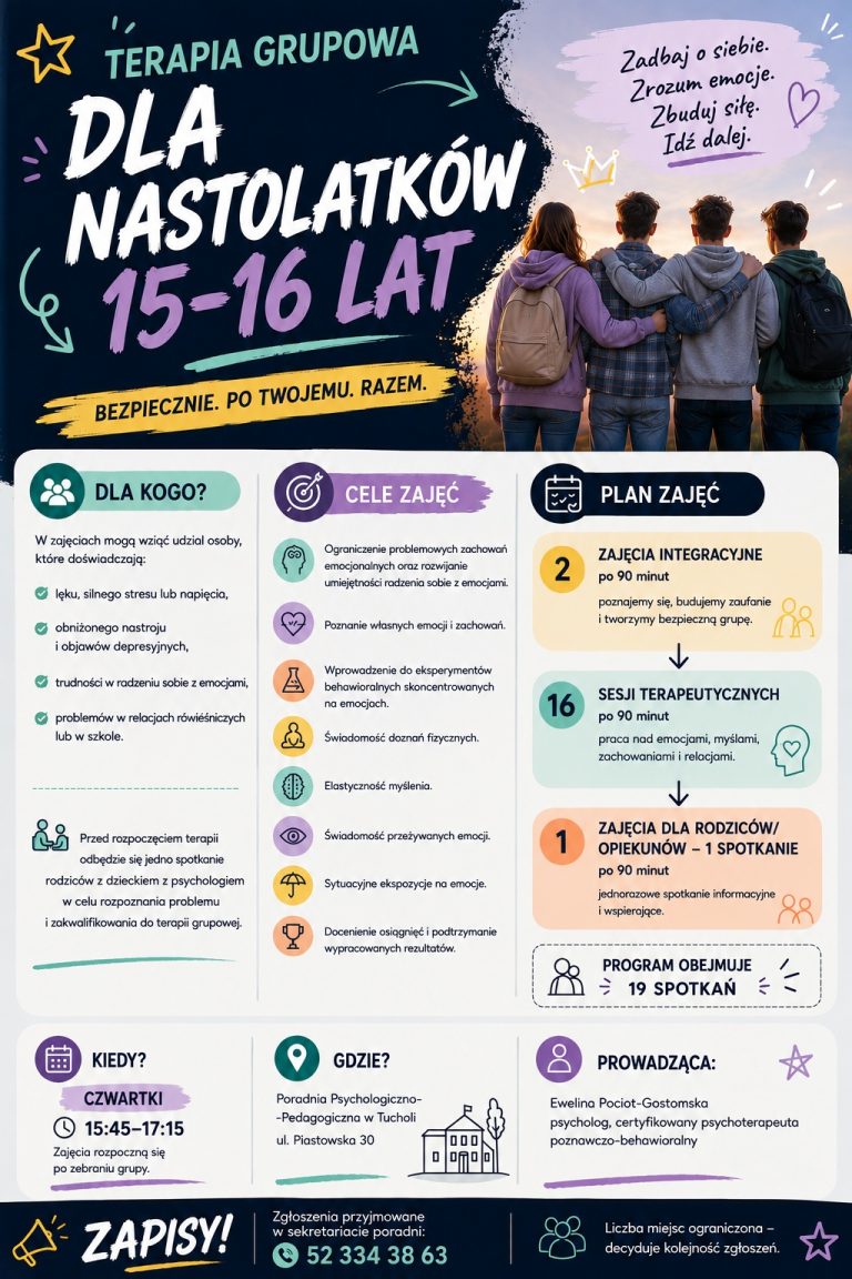 Ruszają zapisy na terapię grupową dla nastolatków